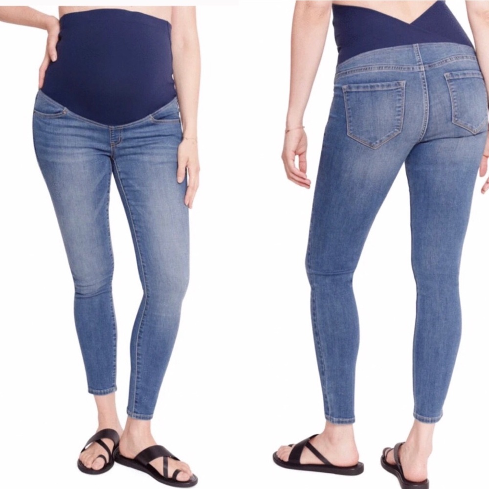 Isabel Maternity Skinny Jeans Crossover Panel 8